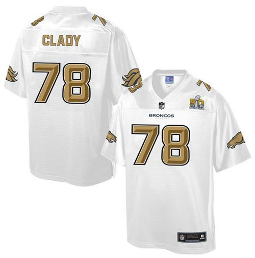 Nike Denver Broncos 78 Ryan Clady White NFL Pro Line Super Bowl 50 Fashion Game Jersey