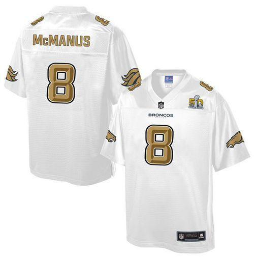 Nike Denver Broncos 8 Brandon McManus White NFL Pro Line Super Bowl 50 Fashion Game Jersey