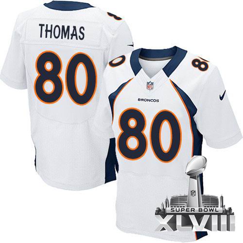 Nike Denver Broncos 80# Julius Thomas white Elite 2014 Super bowl XLVIII(GYM) Jersey