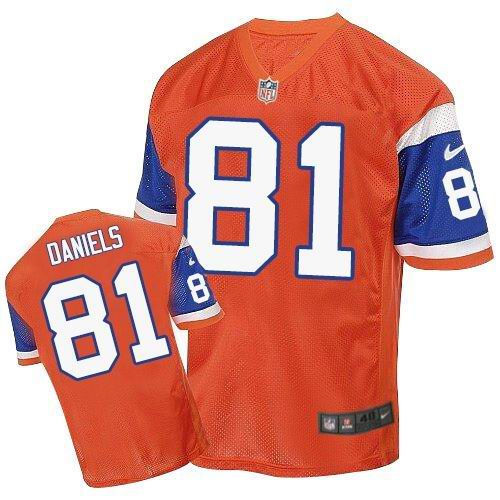 Nike Denver Broncos 81 Owen Daniels Orange Throwback NFL Elite Jersey