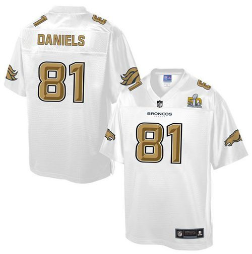 Nike Denver Broncos 81 Owen Daniels White NFL Pro Line Super Bowl 50 Fashion Game Jersey