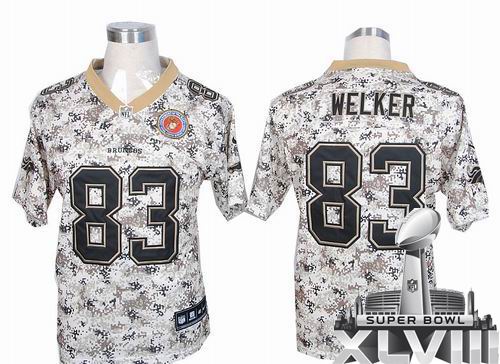 Nike Denver Broncos 83# Wes Welker Camo US.Mccuu Elite 2014 Super bowl XLVIII(GYM) Jersey