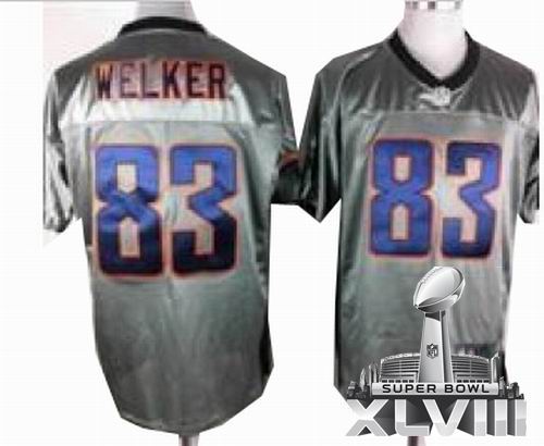Nike Denver Broncos 83# Wes Welker Gray shadow elite 2014 Super bowl XLVIII(GYM) Jersey