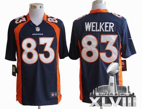 Nike Denver Broncos 83# Wes Welker blue game 2014 Super bowl XLVIII(GYM) Jersey