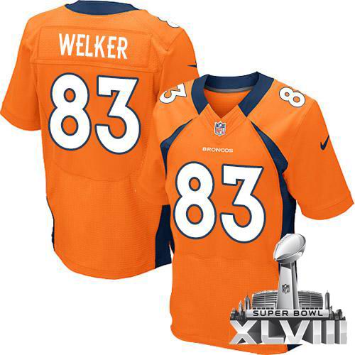 Nike Denver Broncos 83# Wes Welker orange elite 2014 Super bowl XLVIII(GYM) Jersey