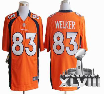 Nike Denver Broncos 83# Wes Welker orange game 2014 Super bowl XLVIII(GYM) Jersey