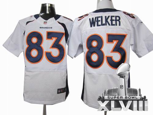 Nike Denver Broncos 83# Wes Welker white elite 2014 Super bowl XLVIII(GYM) Jersey