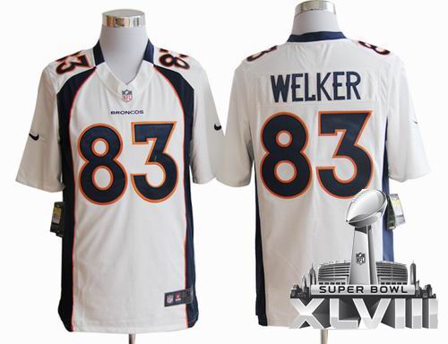 Nike Denver Broncos 83# Wes Welker white game 2014 Super bowl XLVIII(GYM) Jersey