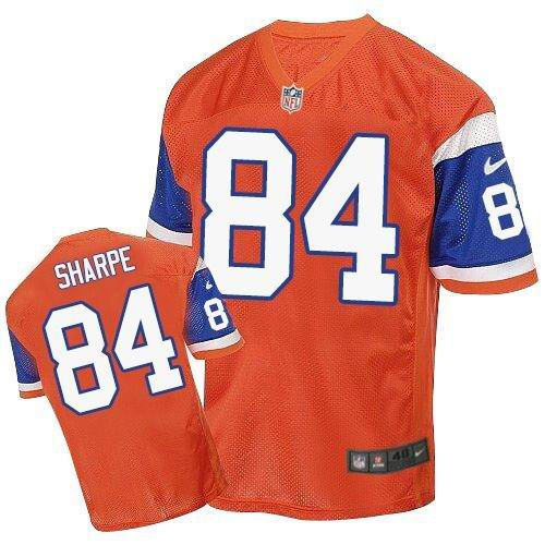 Nike Denver Broncos 84 Shannon Sharpe Orange Throwback NFL Elite Jersey