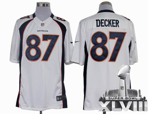 Nike Denver Broncos 87# Eric Decker White Limited 2014 Super bowl XLVIII(GYM) Jersey