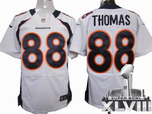 Nike Denver Broncos 88# Demaryius Thomas white elite 2014 Super bowl XLVIII(GYM) Jersey