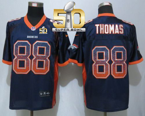 Nike Denver Broncos 88 Demaryius Thomas Navy Blue Alternate Super Bowl 50 NFL Elite Drift Fashion Jersey