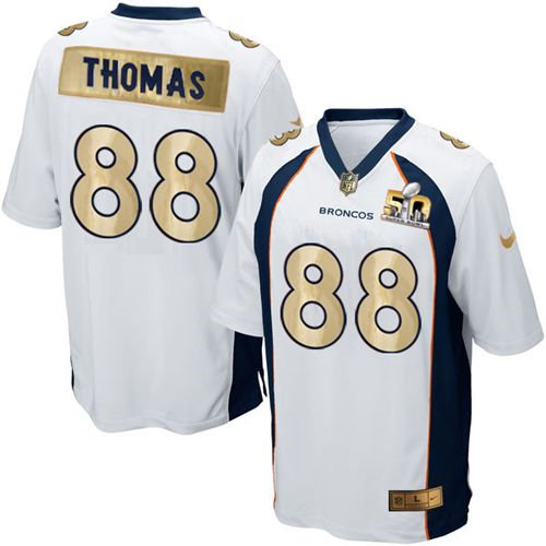 Nike Denver Broncos 88 Demaryius Thomas White NFL Game Super Bowl 50 Collection Jersey