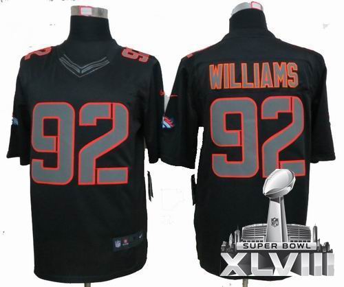 Nike Denver Broncos 92# Sylvester Williams Black Impact Limited 2014 Super bowl XLVIII(GYM) Jersey