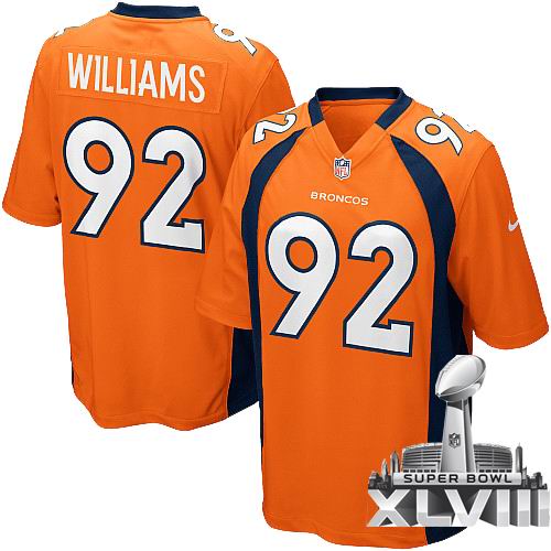 Nike Denver Broncos 92# Sylvester Williams orange game Team Color 2014 Super bowl XLVIII(GYM) Jersey