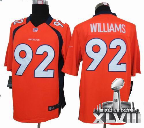 Nike Denver Broncos 92# Sylvester Williams orange limited Team Color 2014 Super bowl XLVIII(GYM) Jersey