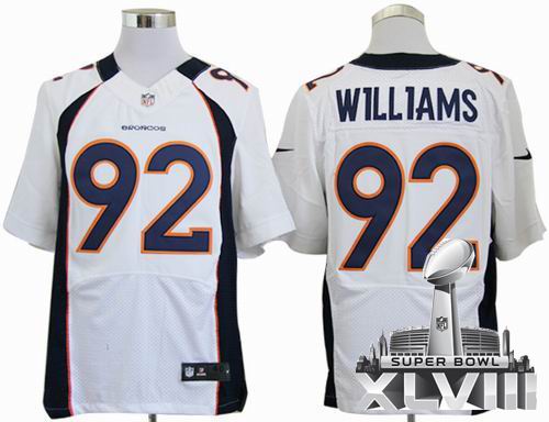 Nike Denver Broncos 92# Sylvester Williams white elite 2014 Super bowl XLVIII(GYM) Jersey