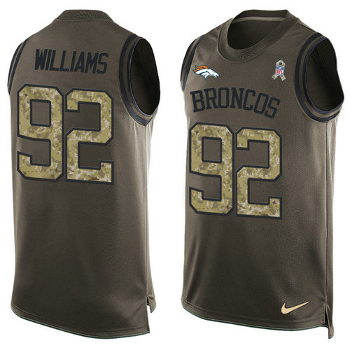 Nike Denver Broncos 92 Sylvester Williams Green NFL Limited Salute To Service Tank Top Jersey
