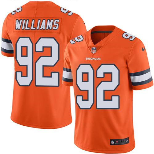Nike Denver Broncos 92 Sylvester Williams Orange NFL Limited Rush Jersey
