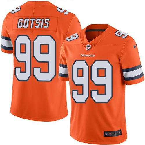 Nike Denver Broncos 99 Adam Gotsis Orange NFL Limited Rush Jersey
