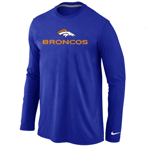 Nike Denver Broncos Authentic Logo Long Sleeve T-Shirt Blue