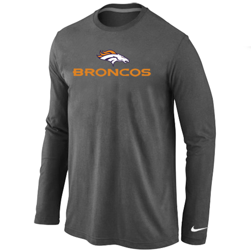Nike Denver Broncos Authentic Logo Long Sleeve T-Shirt D.Grey