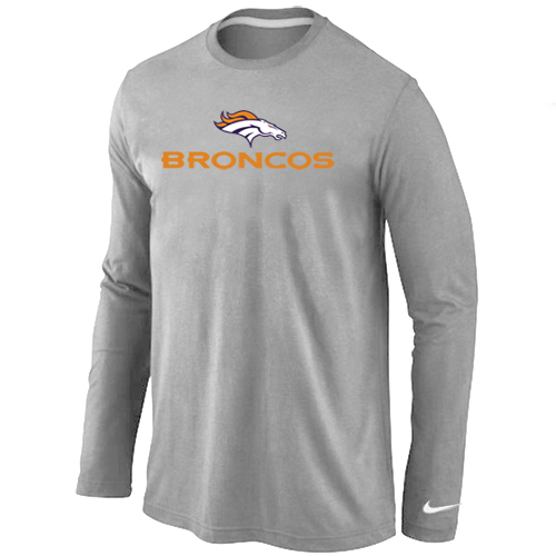 Nike Denver Broncos Authentic Logo Long Sleeve T-Shirt Grey