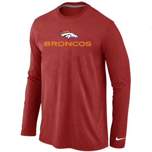Nike Denver Broncos Authentic Logo Long Sleeve T-Shirt RED