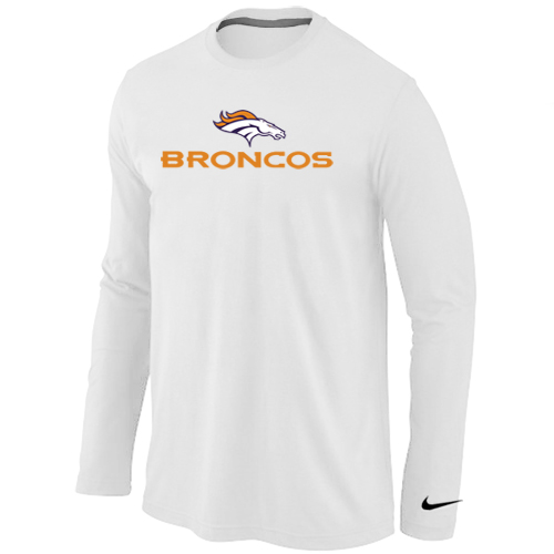Nike Denver Broncos Authentic Logo Long Sleeve T-Shirt white