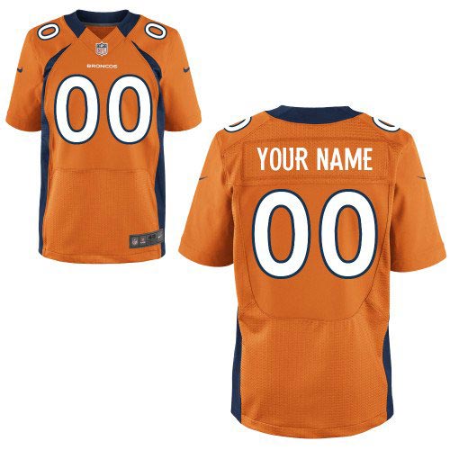 Nike Denver Broncos Customized Elite Team Color Orange Jersey