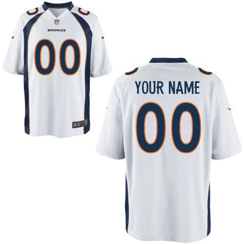 Nike Denver Broncos Customized Game White Jersey