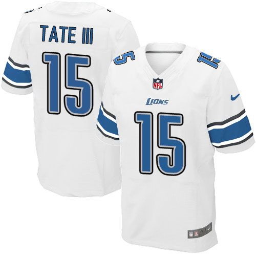 Nike Detroit Lions #15 Golden Tate III White Elite Jersey
