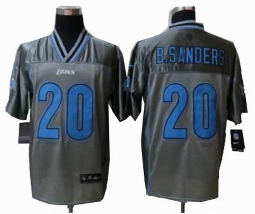 Nike Detroit Lions #20 B.Sanders Grey Vapor Elite Jerseys