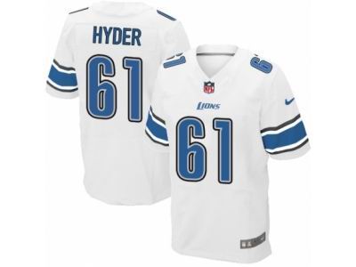 Nike Detroit Lions #61 Kerry Hyder Elite White NFL Jersey