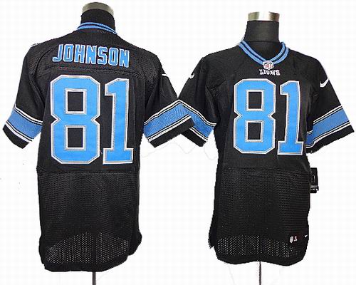 Nike Detroit Lions #81 Calvin Johnson black ELite jersey