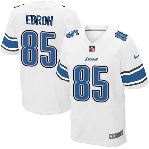 Nike Detroit Lions #85 Eric Ebron White Elite Jersey