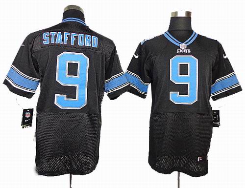 Nike Detroit Lions #9 Matthew Stafford Black elite Jersey