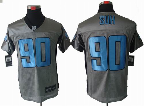 Nike Detroit Lions #90 Ndamukong Suh Gray shadow elite jerseys