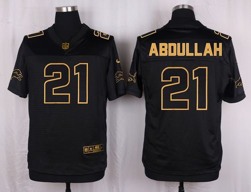 Nike Detroit Lions 21 Ameer Abdullah Black NFL Elite Pro Line Gold Collection Jersey