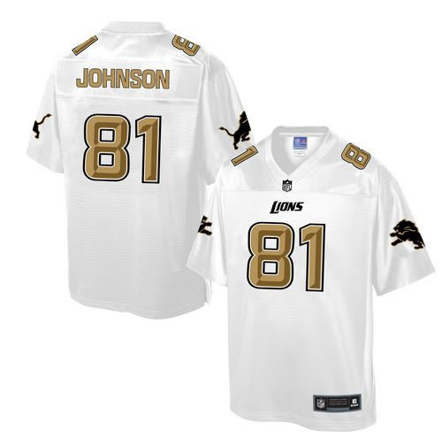 Nike Detroit Lions 81 Calvin Johnson White NFL Pro Line Fashion Game Jersey