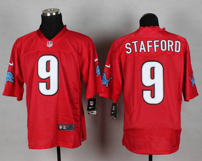 Nike Detroit Lions 9 Matthew Stafford red QB Elite nfl jerseys