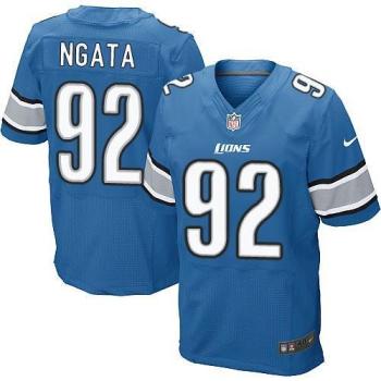 Nike Detroit Lions 92 Haloti Ngata Blue Team Color NFL Elite Jersey