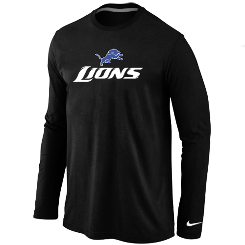 Nike Detroit Lions Authentic Logo Long Sleeve T-Shirt Black