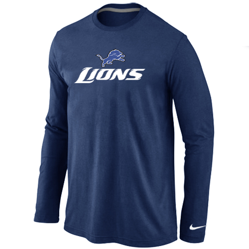 Nike Detroit Lions Authentic Logo Long Sleeve T-Shirt D.Blue