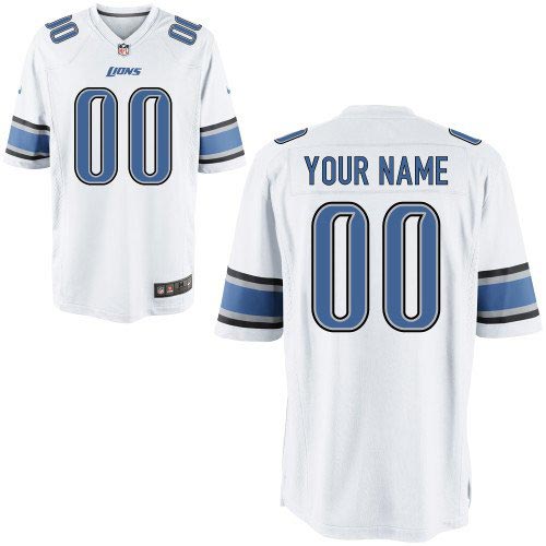 Nike Detroit Lions Customized Game White Jersey