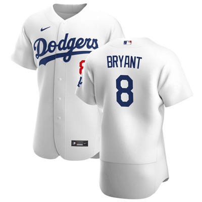 Nike Dodgers #8 Kobe Bryant White Flexbase Jersey