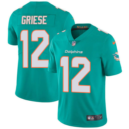 Nike Dolphins #12 Bob Griese Aqua Green Team Color Men's Stitched NFL Vapor Untouchable Limited Jersey
