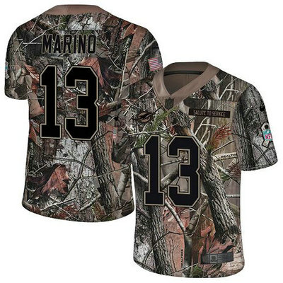 Nike Dolphins #13 Dan Marino Camo Youth Stitched NFL Limited Rush Realtree Jersey