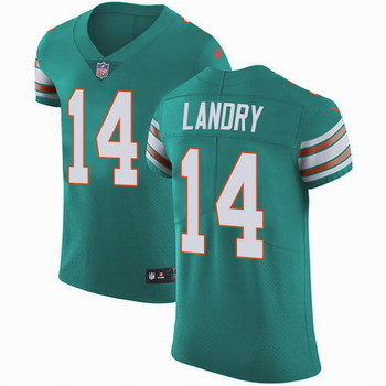 Nike Dolphins #14 Jarvis Landry Aqua Green Alternate Men's Stitched NFL Vapor Untouchable Elite Jersey