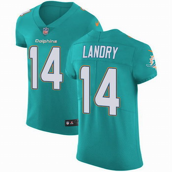 Nike Dolphins #14 Jarvis Landry Aqua Green Team Color Men's Stitched NFL Vapor Untouchable Elite Jersey